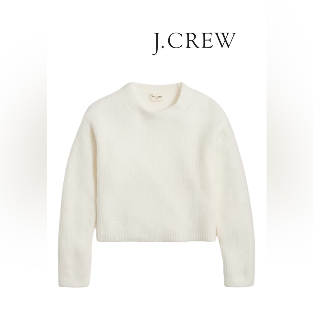 J. Crew NWT Crewcuts Girls’ Ribbed Sweater in Extra Soft Yarn Ivory XXS …